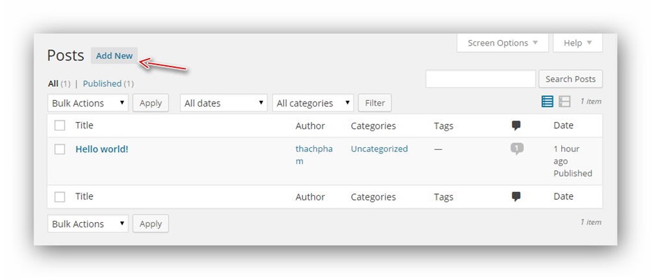 Hướng dẫn post bài wordpress